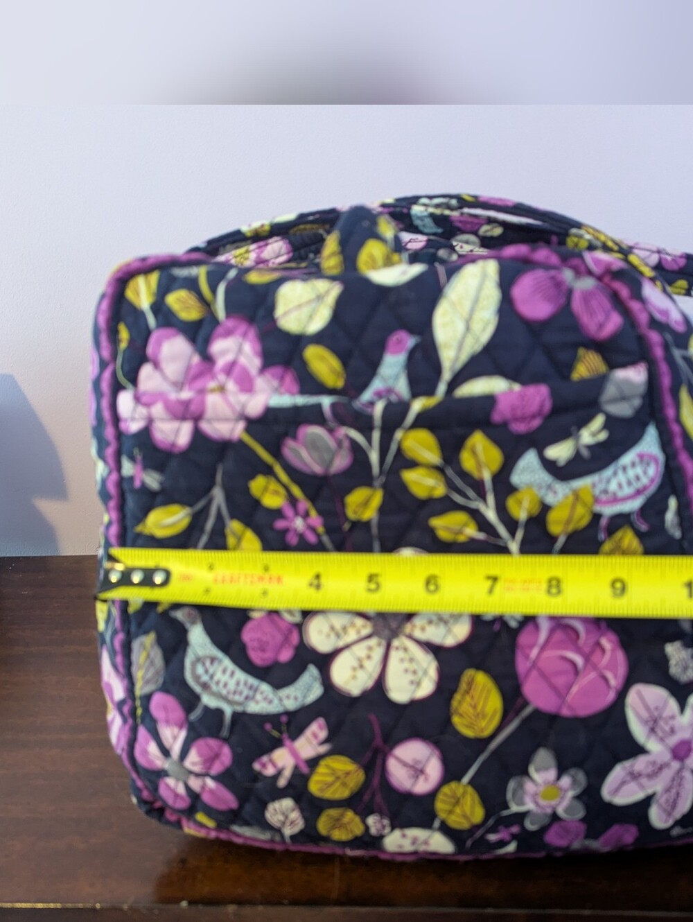 Vera Bradley Large Duffel Tote Floral Nightingale Purple Quilted Bag - Picture 7 of 10